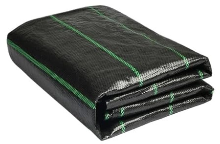 GOLUCY Tappetino barriera Anti-Erbacce in PE for Uso agricolo, Tessuto di Controllo delle Erbacce for frutteti e Giardini più Spesso, pacciame in plastica, 1 pezz0(1m x 10m)