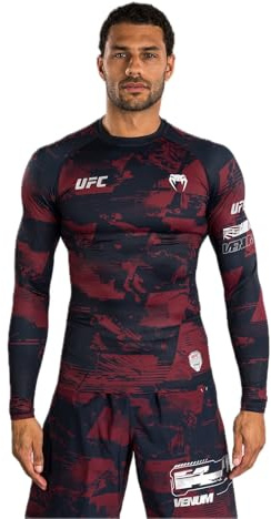 Venum UFC Zenith pour Homme Bleu Marine/Bordeaux/Argent Authentic Fight Week Performance à Manches Longues Rashguard - M
