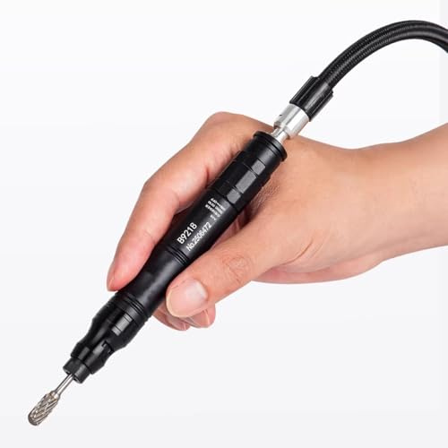 Kit de bolígrafo de pulido neumático multifuncional, herramienta de grabado de microaire de alta velocidad, 75000 RPM con 10 cabezales, portabrocas de 2,38 mm y 3 mm para cortar pulido
