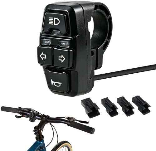 Interruptor De Manillar Moto 3 En 1,Interruptor De Manillar Eléctrico,Interruptor De Los Faros,Interruptor De Intermitentes Y Interruptor De Bocina,Compatible Con Bicicleta Eléctrica,Atv Y E-Scooter
