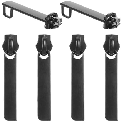 EXCEART 6 Pièces Curseur Métal pour Fermeture Éclair | Alliage De Zinc, Noir, Remplacement Facile, Construction , Pour Voyageurs FréQuents