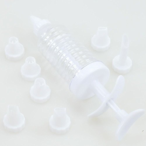 CAKE DECORATING/ICING/COOKING SYRINGE SET WITH 8 NOZZLE
