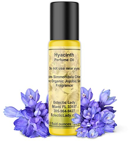Hyacinth Perfume Oil, 0.3 Oz Portable Roll-On Fragrance with Long-Lasting Scent, Delightful Essential Oils with Real Floral Fresh Aroma for Spring & Summer Season For Daily Use