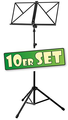 Classic Cantabile Notenständer Heavy Schwarz 10x Set, Schwere Ausführung