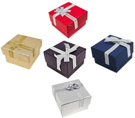 10 x Ringetuis Schmuckschachtel Ringebox Schmuckkästchen Schmucketuis in 5 verschiedenen Farben