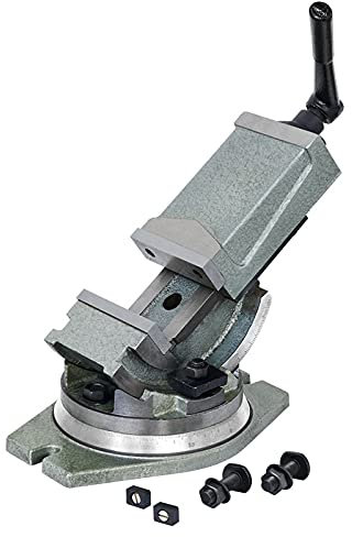 Fervi M530/125 Schraubstock mit einstellbarer Maschine, 125 x 45 mm, mit drehbarem Sockel 360 Grad