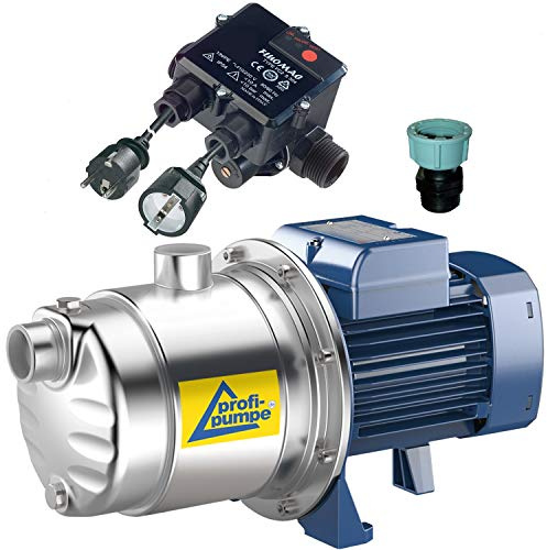 HAUSWASSERWERK HAUSWASSERAUTOMAT SELBSTANSAUGEND KREISELPUMPE PUMPE INNO-TEC LEISE ENERGIESPARSAME EDELSTAHL-Pumpe für Klarwasser Qualität aus EU-FERTIGUNG DAUERLAUF-geignet (750W mit FLUOMAC vk)