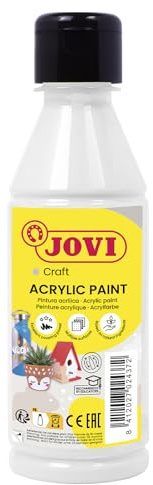 Jovi Acrylfarbe Jovidecor, 1 Flasche mit 250 ml Inhalt, weiß | hochdeckend, für alle Untergründe, auf Wasserbasis