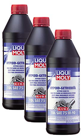 3x Getriebeöl LIQUI MOLY 1407 Hypoid (GL4/5) TDL SAE 75W-90 Schaltgetriebe Öl 1L