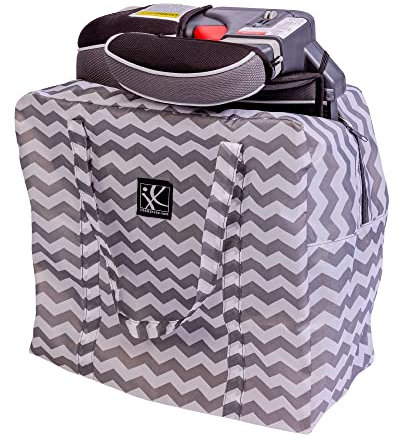 J.L. Childress Go-Go Travel Bag for Backless Booster Seats and Compact Strollers - Fits gb Pockit and BabyZen Yoyo - Booster Seat Travel Bag - Chevron