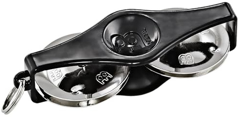 Meinl Percussion Schlüsselanhänger Tamburin Gadget - Mini Musikinstrument mit Schlüsselring - ABS Kunststoff, Schwarz (KRT-BK) | Schlüsselanhänger Tamburin, für Akustik Shows und Jam Sessions, ABS Kunststoff und Stahl