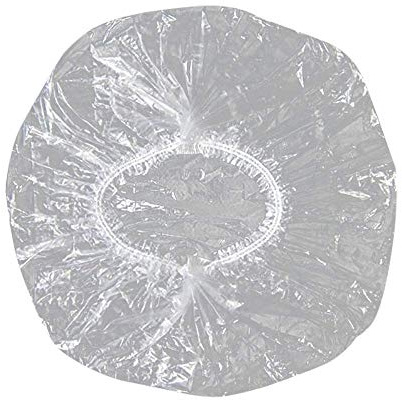 MoonyLI Einweg duschhaube-100 Stücke Durchsichtigen Kunststoff wasserdichte Duschhauben Für Frauen Spa, Heimgebrauch, Hotel und Friseursalon (Große-44 cm)
