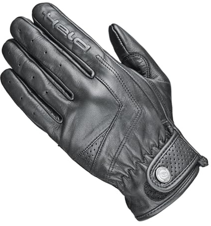 Held Classic Rider - Urban Motorrad Handschuhe Herren - Leichte Sommer Motorradhandschuhe, Ziegenleder, perforierte Finger, Atmungsaktiv, CE-Zertifiziert Level 1, Schwarz, Größe 7