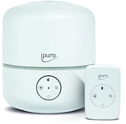 ipuro Aroma Diffuser Air Sonic good mood white mit Fernbedienung - schlichter Duftöl Diffuser mit Intervall- und Dauerbetriebsfunktion - stilvoller Luftbefeuchter mit Licht und Ultraschall Technologie