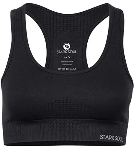 STARK SOUL Sport BH - herausnehmbare Cups, Medium Support | Schwarz, Größe L