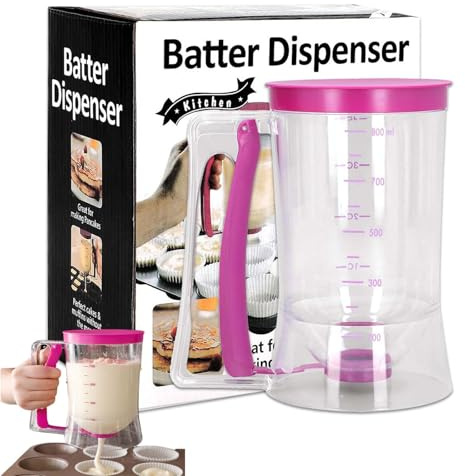 Pancake Dispenser Batter Dispenser Cake Batter Funnel Measuring Cup Dispenser Kitchen Tool Food Grade Ps+abs+Silicone Material