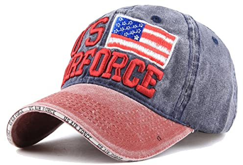 Sporty Baseballcap Airforce U.S.A. Retro Flugzeug Oldschool Kappe Mütze Cap Schirmmütze Basecap USA verstellbar