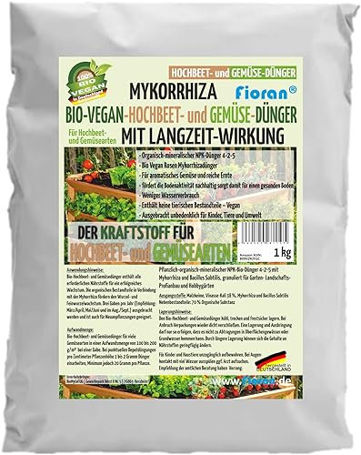 Fioran® Bio Hochbeet- und Gemüsedünger 1 Kg mit Mykorrhiza und Bacillus Subtilis (NPK 4-2-5)