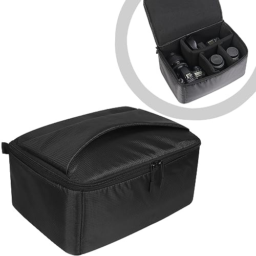 AYVANBER Waterproof Camera Case Bag Insert Partition PaddedAnti-Shock Lens Pouch for SLR SLR Canon Nikon Sony Camera Lens and Accessories (Large)