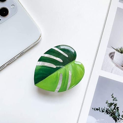 Horniou Support Poignée Téléphone Portable de Conception Feuille de Plante- Réglable à 360°-Compatible avec Tous Les Téléphone Portable (Feuille-03)