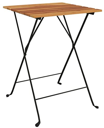 vidaXL Bistrotisch Klappbar 55x54x71 cm Massivholz Teak und Stahl