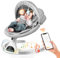 Ixdregan Baby Swing Chair,Electric Baby Bouncer with 5 Swing Amplitudes,Electric Baby Rocker,Baby Bouncer with Mobile App Control and Remote Control Blueteeth, Portable Newborn Rocking