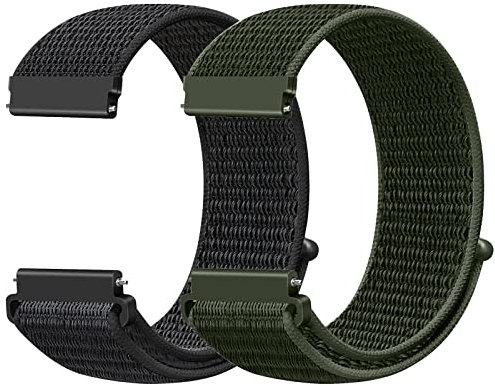 Runostrich 18mm Nylon Sport Armband Kompatibel mit Garmin Venu 3S/Venu 2S/Vivoactive 4S/Vivomove 3S/Active S/Forerunner 265(42mm)/255S/Huawei Watch GT 5 Pro 42mm/GT 5 41mm/4 41mm Damen Herren
