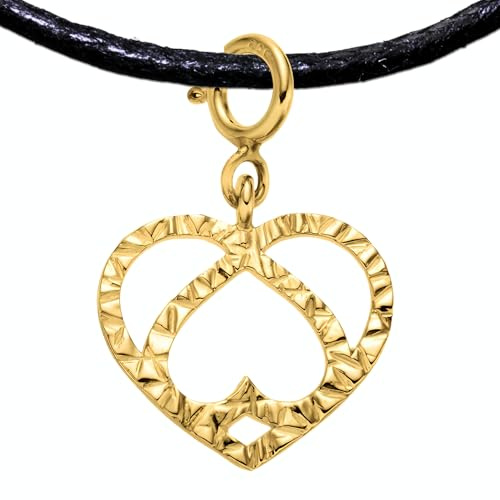 Handgefertigter Symbol Anhänger 925 Sterling Silber - Vergoldet/Platiniert | Ankh, Triskele, Peace, Herz, Doppelherz, Pentagramm, Polyamory, Keltischer Liebesknoten, Katze, Schleife, Lambda, Einhorn