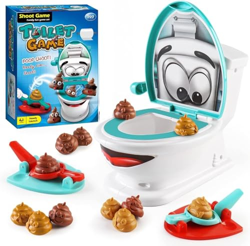 Poop Shoot Game Easter Gifts, Fake Poo Novelty & Gag Toys, Poo Toilet Games for Kids, Pranks Toys for Kids, Chrstmas Family Party Game.