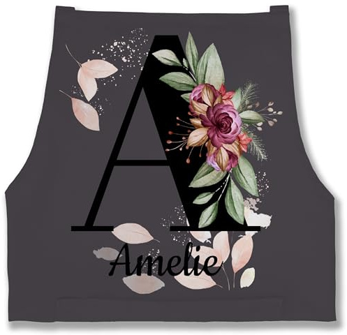 Geschenk mit Namen personalisiert by Shirtracer - Schürze - und - Buchstabe anpassbar mit Name I Geschenk Initialen