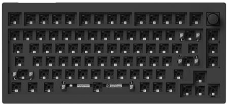Keychron V1 MAX Kabellose Mechanische Tastatur, 75% Layout QMK/VIA programmierbar mit Hot-Swappable, RGB LED, kompatibel mit Mac Windows Linux – Barebone Knob Version (ANSI/US)