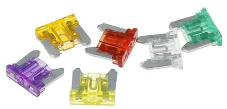 10 Stück Standard-Mini-Micro2-Kfz-Flachsicherungen, geeignet for 32 V, 1 A, 2 A, 3 A, 5 A, 7,5 A, 10 A, 15 A, 25 A, 30 A, 35 A, 40 A-Sicherungen (Color : Silver, Size : 1A)