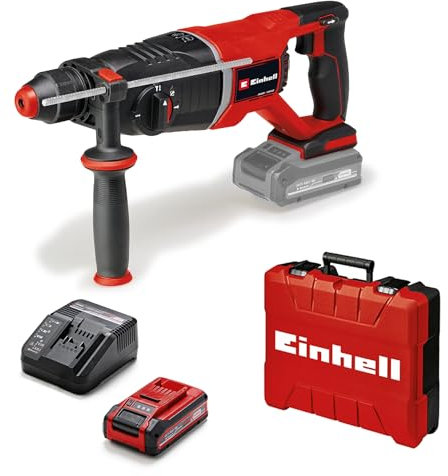 Einhell Professional Akku-Bohrhammer TP-HD 18/26 D Li BL Power X-Change (18 V, Brushless, 2,6 J, SDS-plus, pneumatisches Schlagwerk, D-Handgriff, Koffer, inkl. 3,0 Ah Plus Akku und Ladegerät)