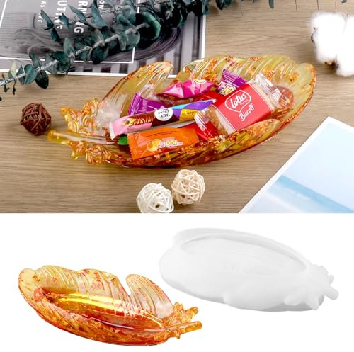 wikimo Silikonformen gießformen für Epoxidharz Tablett, DIY Epoxidharz Silikonform zur Herstellung von für Tablett in Blattform, DIY Bastelprojekte, Heimdekoration