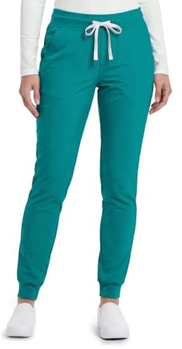 Nobby stretch arbetsbyxor, köksbyxor, elastisk jegging, medicinska kläder, Blå grön, S