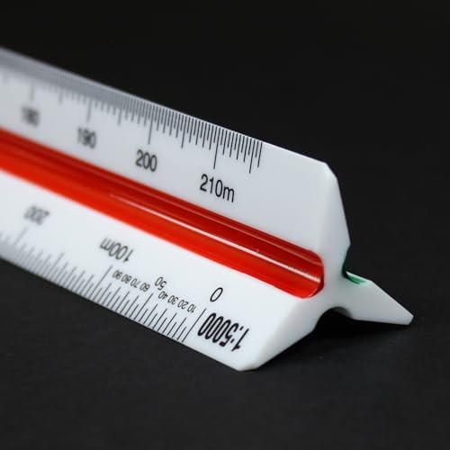 Maßstab Lineal 30 cm - Kunststoff Dreikantmaßstab - 1:1000 1:2000 1:5000 1:720 1:1440 1:2880