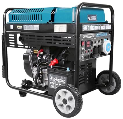 K&S Könner&Söhnen Générateur Diesel Inverter KS 9500iDE ATSR - Groupe Électrogène de Secours 10 kW - 2 x Schuko 230 V - CEE 230 V 63 A - Écran LED - Avec Chauffage