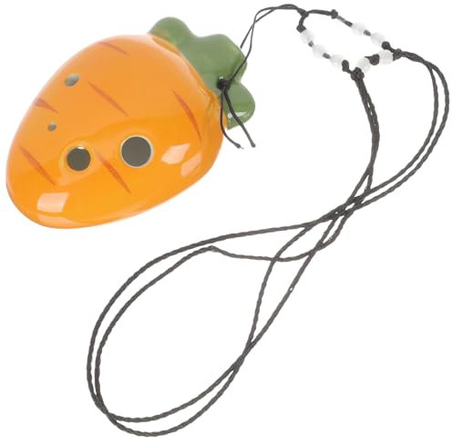 BESTonZON Karottenförmige Okarina Mit 6 Löchern Keramikinstrument Für Anfänger Jungen Und Mädchen Musikspielzeug Kreatives Zufälliger Stil