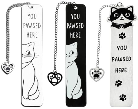 3 Stück Lesezeichen Metall,Metall Lesezeichen,Lesezeichen Personalisiert,Lesezeichen Katze,Inspirierendes Lesezeichen Mit Anhänger,Für Leseliebhaber Geschenk