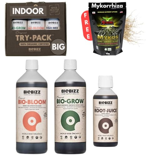 Biobizz Dünger Set + Root Juice | Pflanzendünger | Starterset | Biobizz Set | Grow Set Indoor | Naturdünger | Flüssiger
