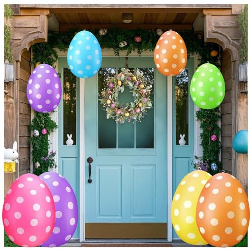 Generisch 6 Stück Osterdeko Outdoor Osterdekoration Ostereier XXL Ostern Dekoration 40 cm Osterei Ei Dekoration Zu Ostern Riesige Osterei Dekorationen Schaufenster Für Warenpräsentation Garten