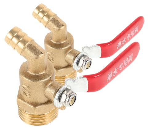 JOINPAYA 2pcs Male Insert Mini Valve Shut off for Hoses Faucet Water Stop Ball Valve Brass Ice Maker Water Line