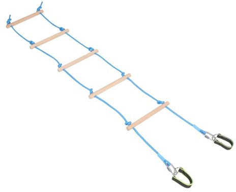 POPETPOP Scala Di Corda Da Arrampicata Per Ragazzo Ragazza in Legno Resistente Accessori Per Casetta Sull Albero Scala Sospesa Per Esterni e Interni Da Gioco