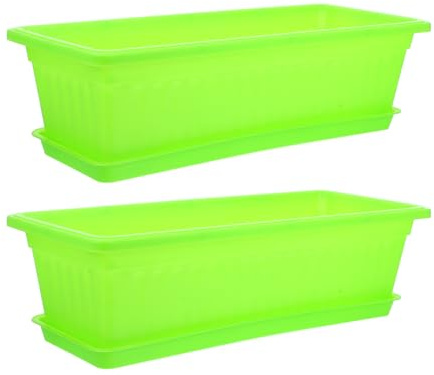 MINAOLULUS 2 Juegos de Macetas de Plástico Verdes para Orquídeas y Lirios Paz, Ligeras y Reutilizables, para Interior y Jardín
