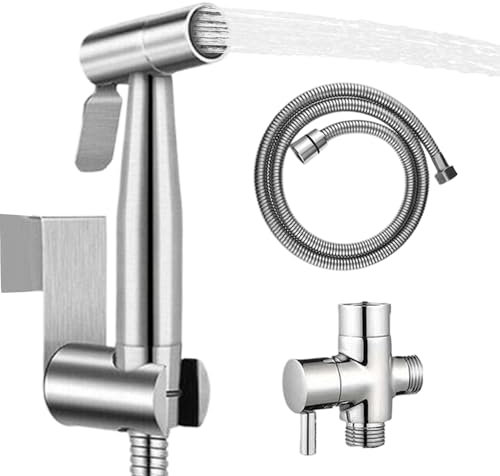 Teksome Bidet portable, pulvérisation bidet, Spray de douche aux toilettes, Baignoire de pression d'eau réglable portable Accessoires de nettoyage du tuyau pour salle de bain et maison