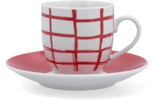 Quid Kansas Set 6 Tazas Con Plato Porcelana Apto Microondas