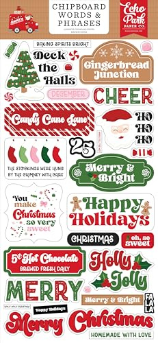 Echo Park Paper Chipboard Words and Phrases, Paper, Multi