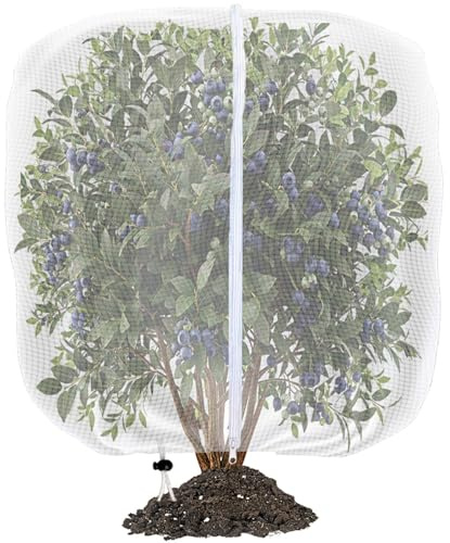 180x200cm Insect Netting Bags,Fruit Tree Netting with Zipper & Drawstring,Garden Bird Barrier Mesh Covers Bags for Protecting Tree Blueberry Flowers Vegetables Bush Plants from Bugs Deer Pest