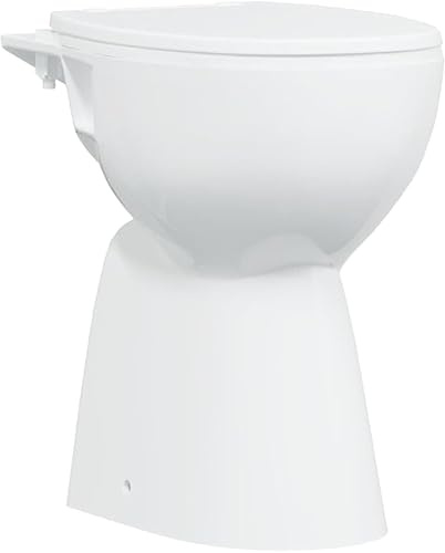 Refined WC Senza Brida 7 cm Altezza Extra Chiusura Rallentata Ceramica Bianca (Bianco)