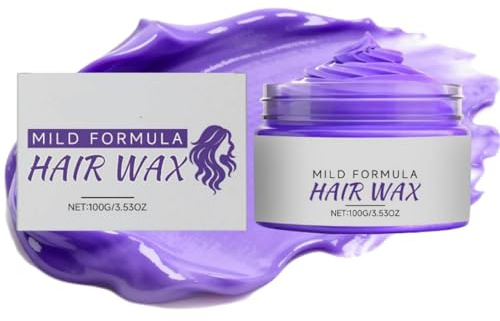 Purple Temporary Hair Dye Wax, Natural Instant Hair Color Wax, Hair Styling Clay Washable Temporary Dye, No Bleaching Needed, All-Day Hold for Party, Cosplay, Halloween, Christmas 2026 New